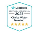 Certificado de Excelencia Doctoralia 2025 otorgado al Dr. Víctor Navalón Monllor por las valoraciones de sus pacientes.