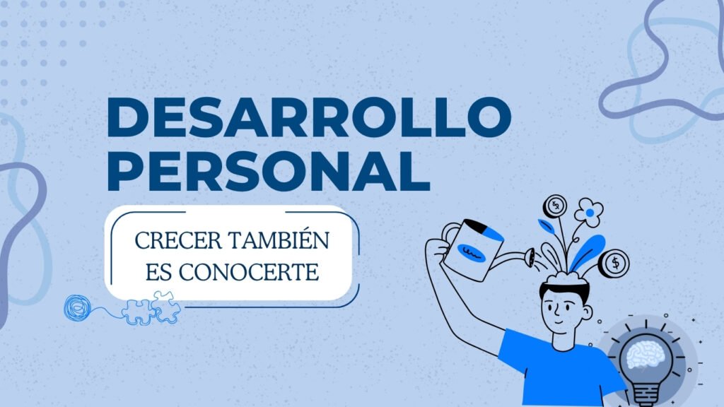 Banner sobre desarrollo personal con ilustración de crecimiento, autoconocimiento y bienestar emocional – Clínica Víctor Navalón Valencia.