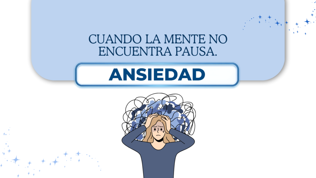 Persona con ansiedad y pensamientos abrumadores.